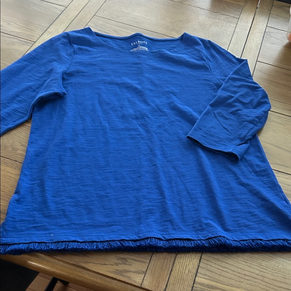 Talbots Vibrant Blue 3/4 Sleeve Top size Med